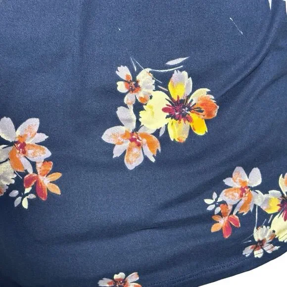 French Grey Stitch Fix Murphy Dress XL Navy Floral Brushed Knit Stretch - Picture 5 of 5